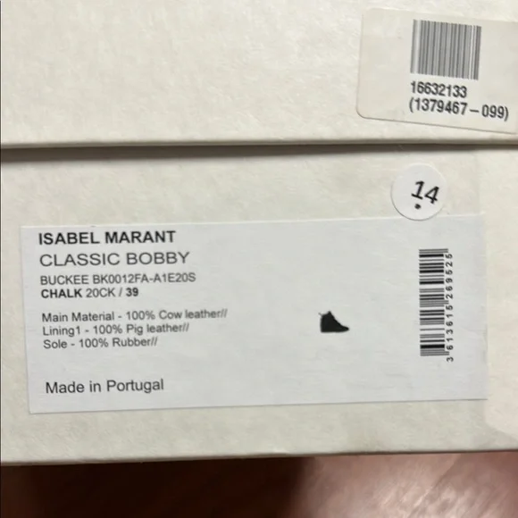 Isabel Marant ClassicBobby Buckee Chalk/Light grey High-Top Sneakers sz EU39/US9 - Picture 11 of 12